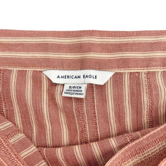AMERICAN EAGLE High-Waisted Tie Wrap Mini Skirt Sz Small Blush - Picture 4 of 5